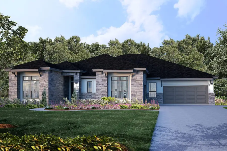 Representative exterior photo of a completed home built from the Rubellite by Giddens Homes in Riverstone, Georgetown, TX (Image 2). Representative exterior photo of a completed home built from the Rubellite by Giddens Homes in Riverstone, Georgetown, TX (Image 2).