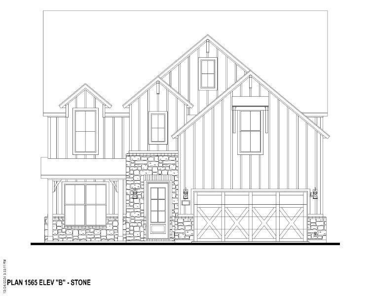 Plan 1565 Elevation B w/ Stone