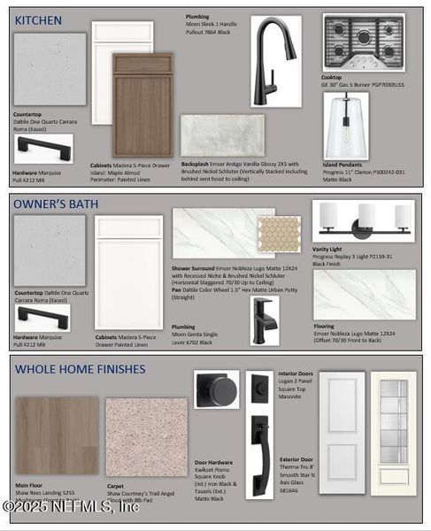 Sample of building materials used in homes in Reflections 40' Front Load, Ponte Vedra (Image 3).