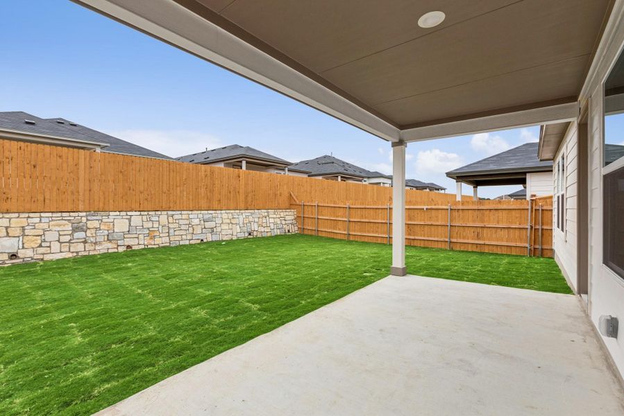 Exterior details and patio area of a home in Marble Creek Crossing, Austin (Image 4).