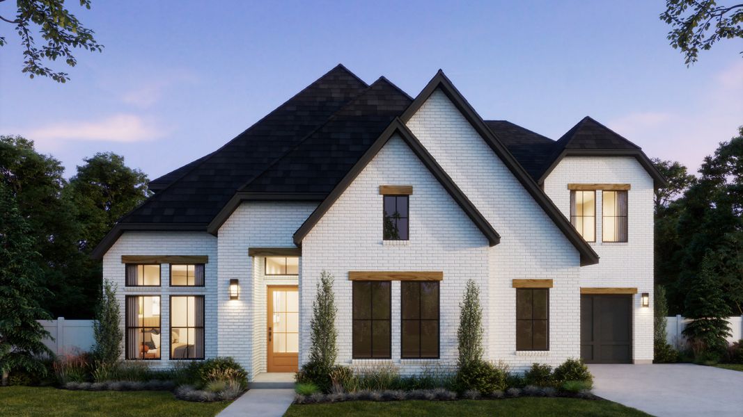 Representative exterior photo of a completed home built from the Kimball by Southgate Homes in Windsong Ranch 71' Series, Prosper, TX (Image 5). Representative exterior photo of a completed home built from the Kimball by Southgate Homes in Windsong Ranch 71' Series, Prosper, TX (Image 5).