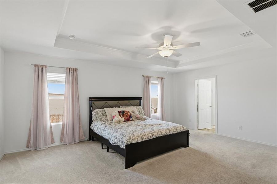 Spacious primary bedroom