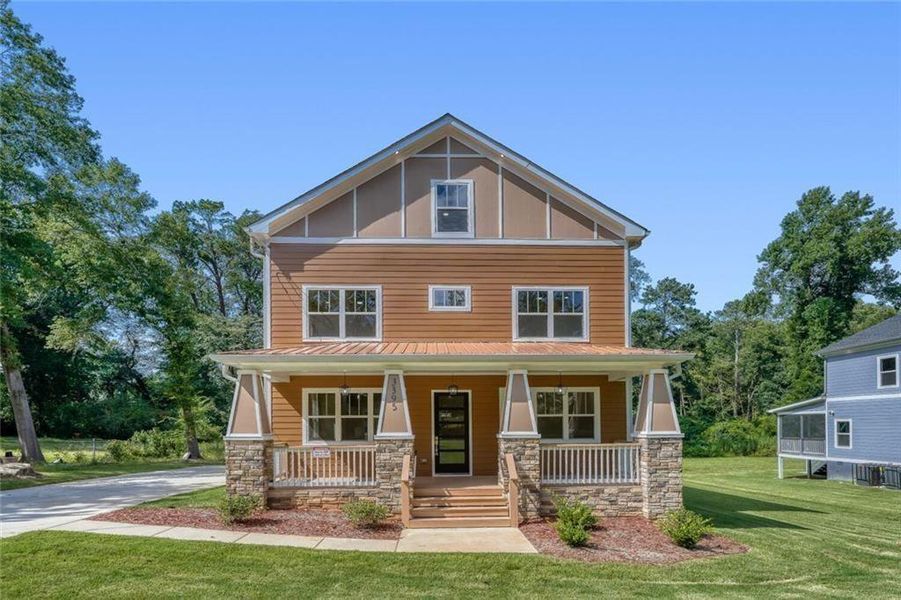 Front exterior of a new home in , Atlanta, GA, highlighting curb appeal (Image 1). Front exterior of a new home in , Atlanta, GA, highlighting curb appeal (Image 1).