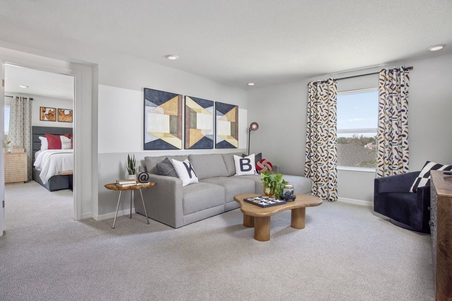 Representative furnished interior of a home built from the 2107 Modeled by KB Home in The Preserve at Legends Pointe I, Hudson (Image 6).