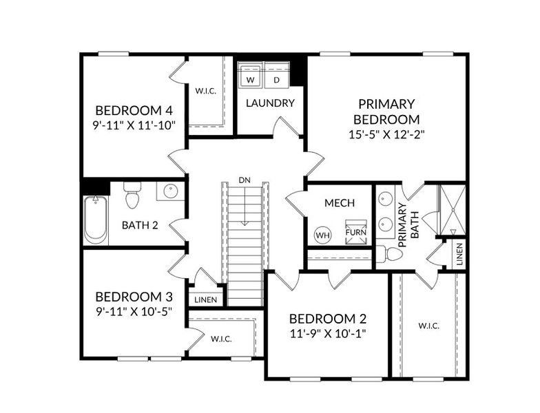 2D floor plan layout for the The Teagan by Stanley Martin Homes in Essence at Elms Glen Single Family Homes, Ladson, SC (Image 3). 2D floor plan layout for the The Teagan by Stanley Martin Homes in Essence at Elms Glen Single Family Homes, Ladson, SC (Image 3).