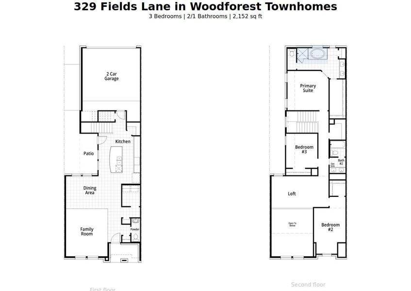 2D floor plan layout of this home in Woodforest, Montgomery, TX (Image 1).