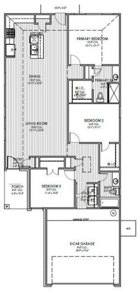 2D floor plan layout of this home in The Enclave at Spring Branch, Conroe, TX (Image 3).