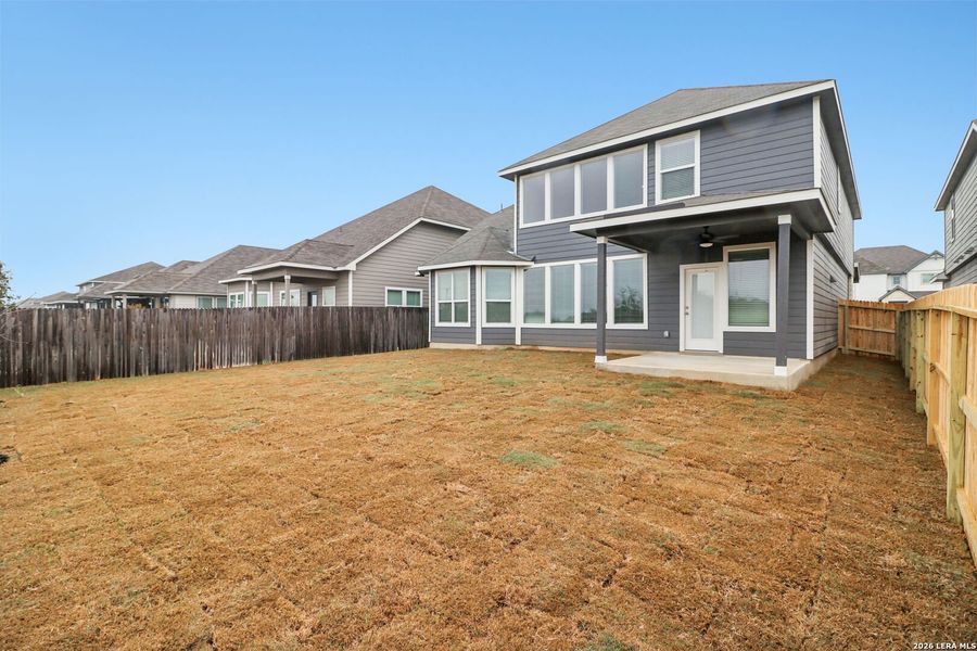 Exterior details and patio area of a home in Estancia Ranch - Classic Series, San Antonio (Image 32).