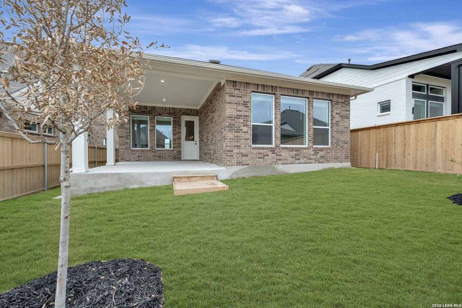 Exterior details and patio area of a home in Mayfair - Select Garden Series, New Braunfels (Image 2).