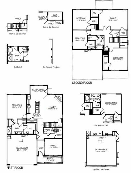 2D floor plan layout for the Salem by D.R. Horton in Valley View, Waynesville, NC (Image 3).