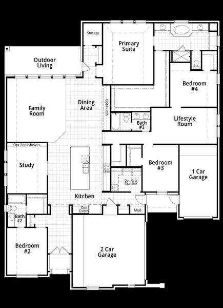 2D floor plan layout for the 282 by Highland Homes in Quail Hollow, Rockwall, TX (Image 6).
