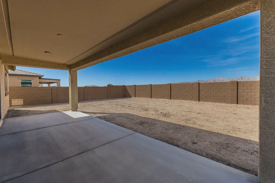 Exterior details and patio area of a home in Forté at Granite Vista, Waddell (Image 27).