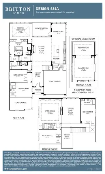2D floor plan layout for the 534A by Britton Homes in Mustang Lakes, Celina, TX (Image 3). 2D floor plan layout for the 534A by Britton Homes in Mustang Lakes, Celina, TX (Image 3).