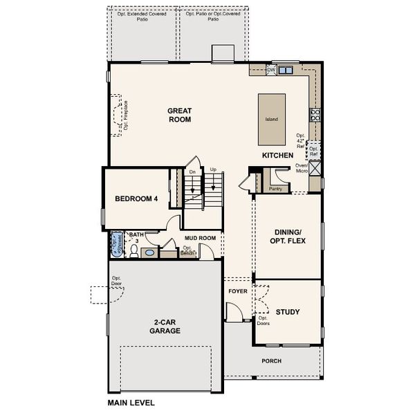 2D floor plan layout for the Roosevelt by Century Communities in Overland Ranch, Aurora, CO (Image 2). 2D floor plan layout for the Roosevelt by Century Communities in Overland Ranch, Aurora, CO (Image 2).