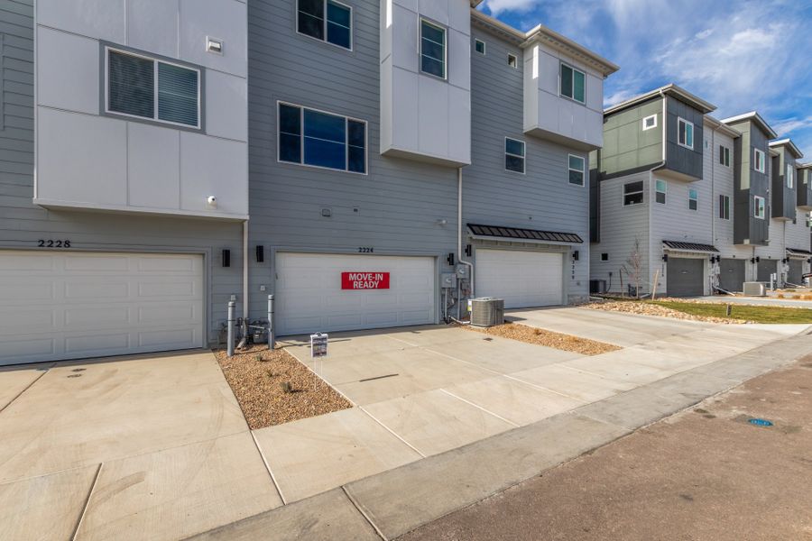 Exterior details and patio area of a home in The Commons at Victory Ridge, Colorado Springs (Image 29).
