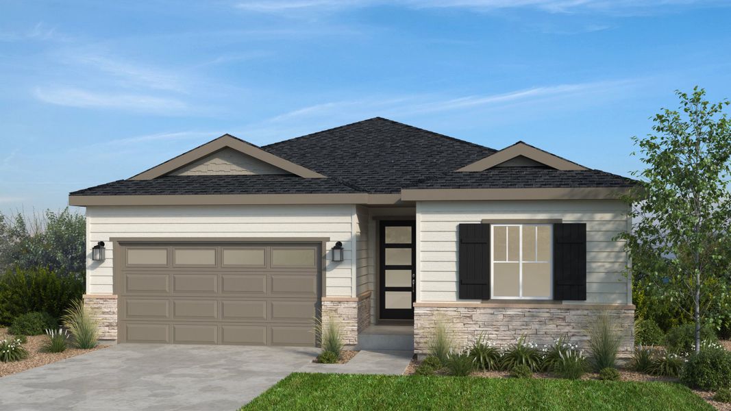 Representative exterior photo of a completed home built from the Emerald Lake by Taylor Morrison in Trailstone, Arvada, CO (Image 18).