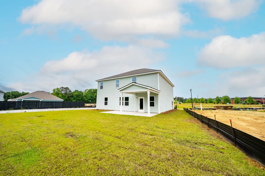 Exterior details and patio area of a home in Monroe Preserve, Chapin (Image 29).