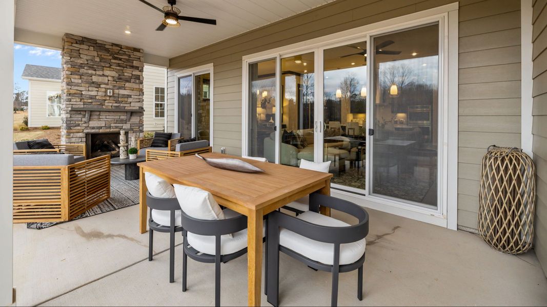 The Enthusiast Plan by DBR Homes with a spacious rear porch in Fort Mill, SC