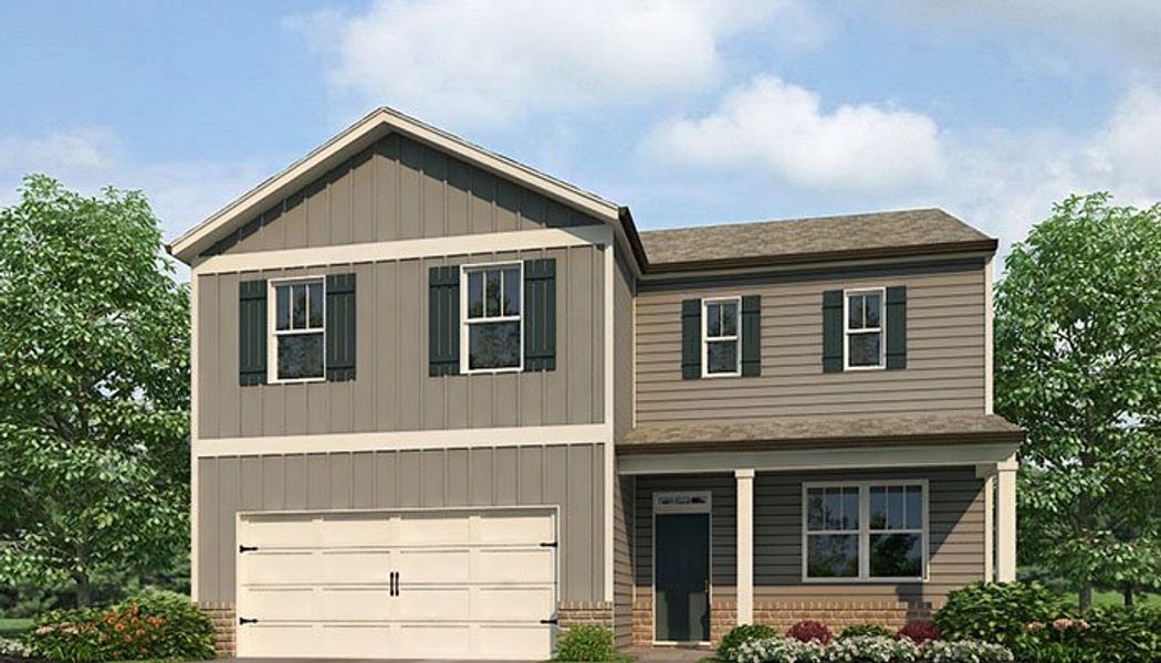 Representative exterior photo of a completed home built from the GALEN by D.R. Horton in Oconee Overlook, Gainesville, GA (Image 25). Representative exterior photo of a completed home built from the GALEN by D.R. Horton in Oconee Overlook, Gainesville, GA (Image 25).