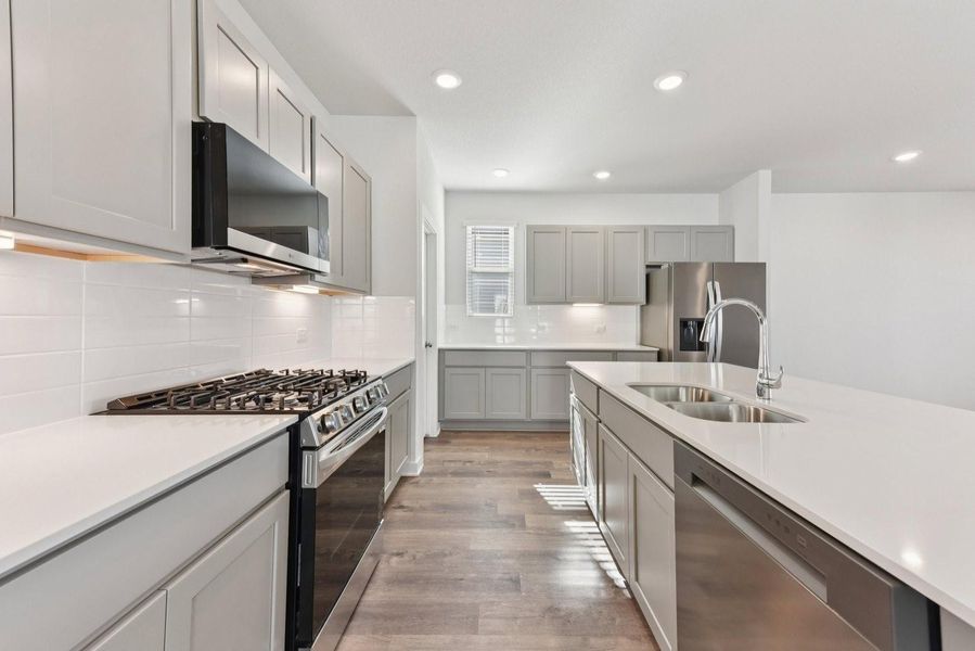 Furnished interior view inside a new home in Stallion Run, Buda (Image 11).