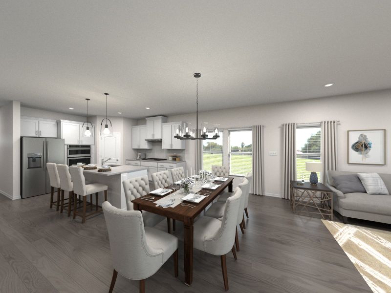 The open-concept floorplan allows for easy entertaining.