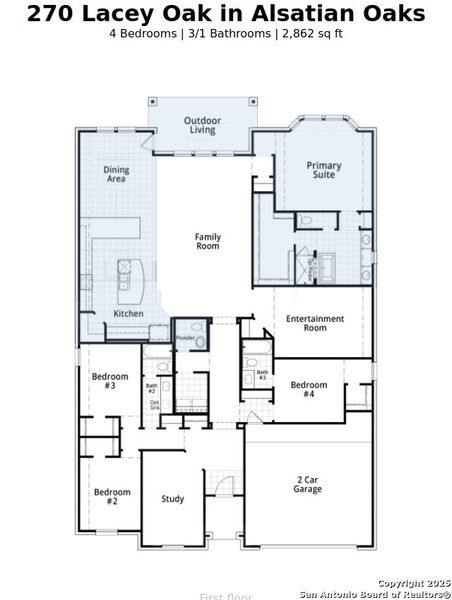 2D floor plan layout of this home in Alsatian Oaks: 60ft. lots, Castroville, TX (Image 2). 2D floor plan layout of this home in Alsatian Oaks: 60ft. lots, Castroville, TX (Image 2).