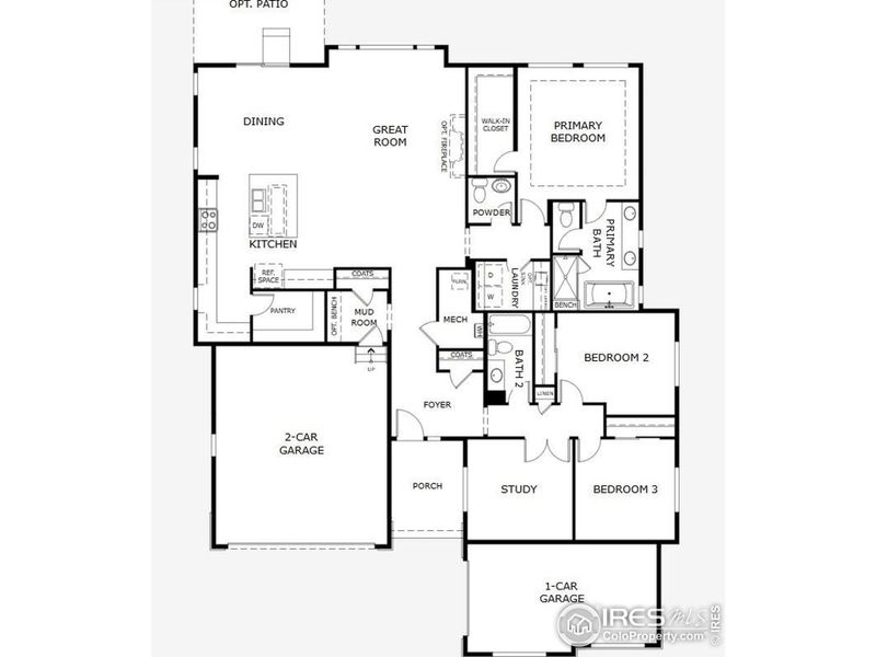 2D floor plan layout of this home in Cherry Meadows, Brighton, CO (Image 2).