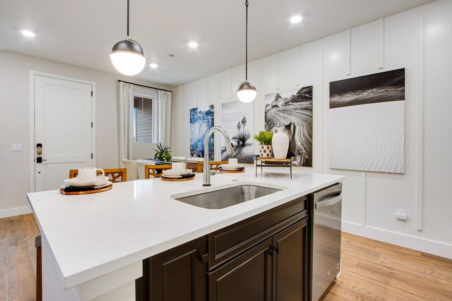 Furnished interior view inside a new home in Candelas Townhomes, Arvada (Image 10).