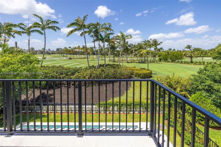 Primary bedroom balcony overlooks gold course Primary bedroom balcony overlooks gold course