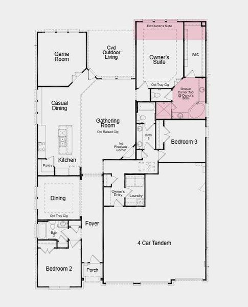 Structural options added include: extended primary suite and walk in closet.