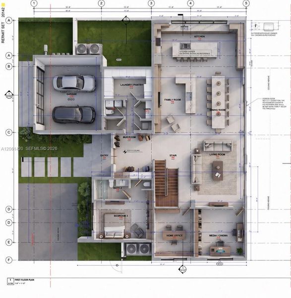 2D floor plan layout of this home in , Miami, FL (Image 5).