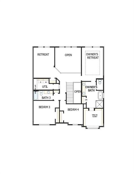 2D floor plan layout of this home in Havencroft, Woodstock, GA (Image 5).