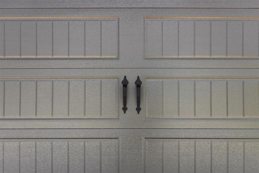 A closer look at the garage doors.