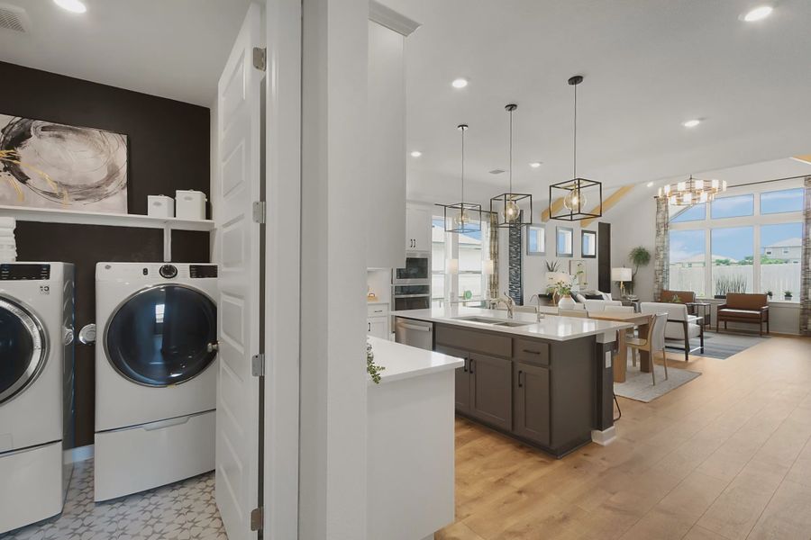 Representative furnished interior of a home built from the Austin by Chesmar Homes in Bridgeland 45's, Cypress (Image 9).