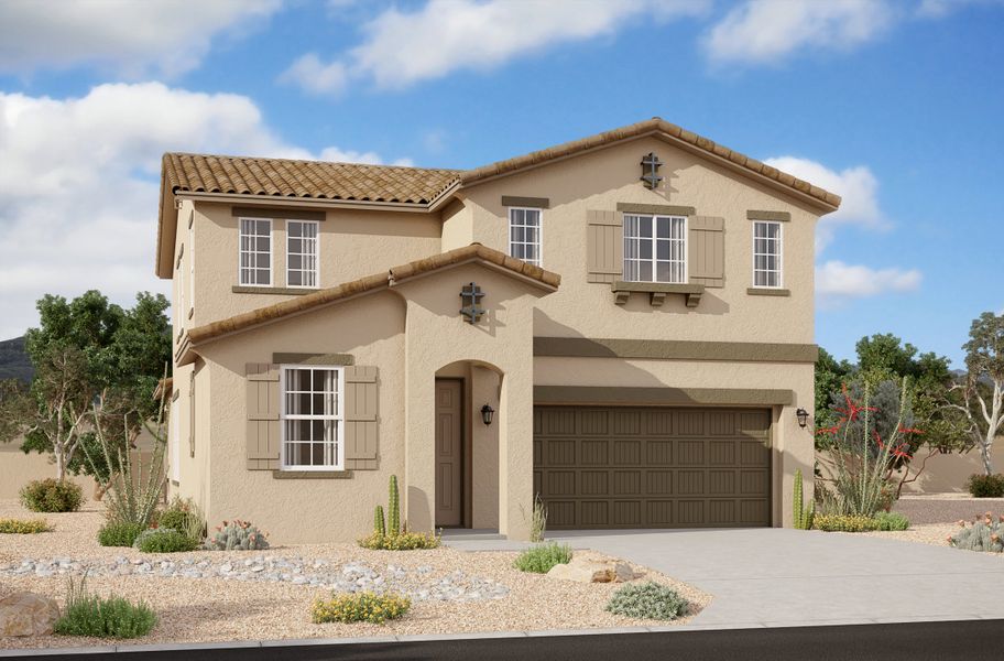 Representative exterior photo of a completed home built from the Geneva by Beazer Homes in Highpointe at Northpointe, Peoria, AZ (Image 20).