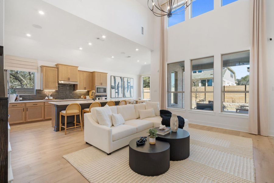 Family Room with soaring ceiling  - Representative Photo