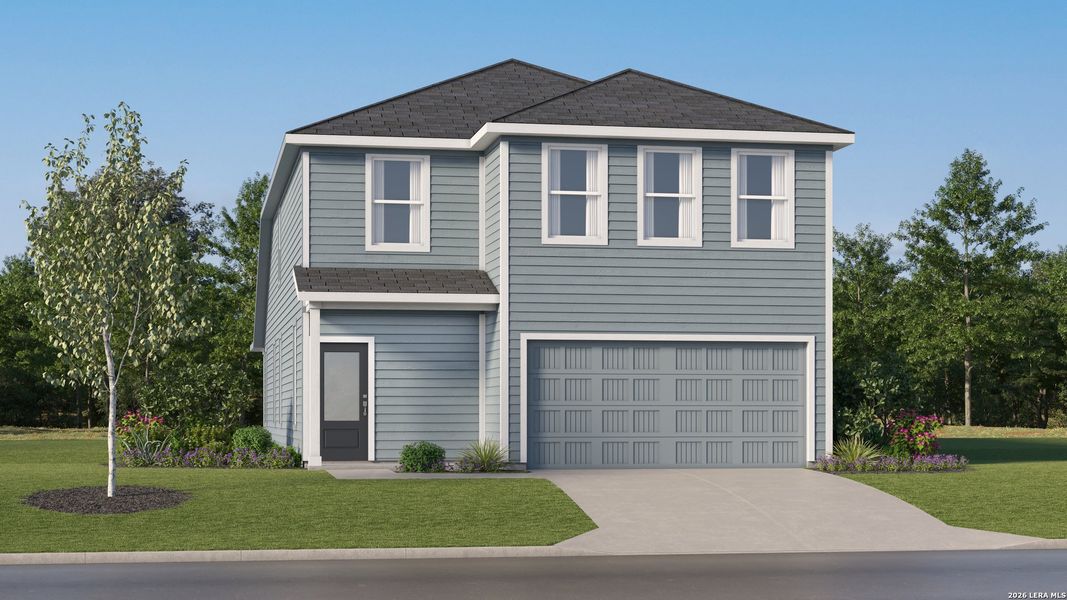 Front exterior of a new home in Clearwater Creek, Marion, TX, highlighting curb appeal (Image 27).