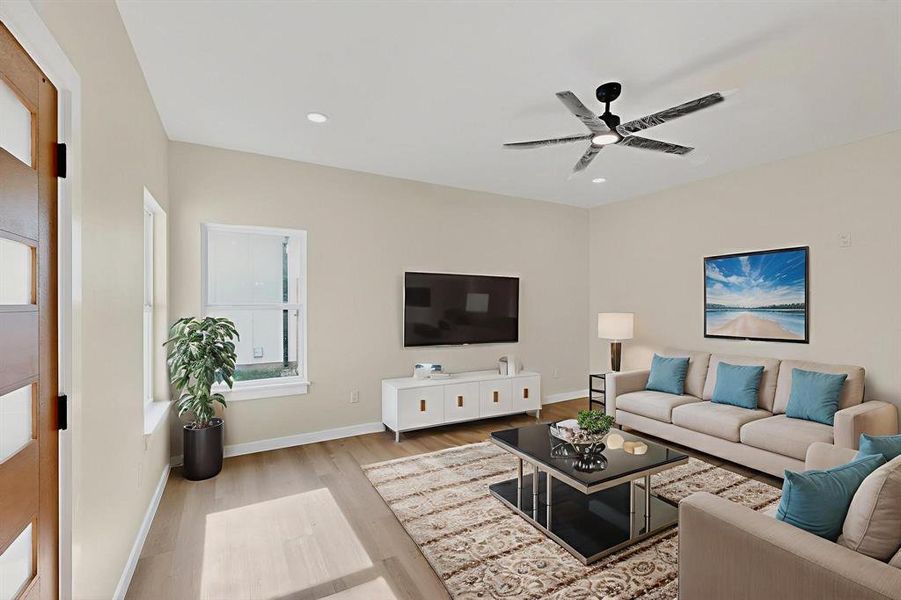 Furnished interior view inside a new home in , Rice (Image 6).