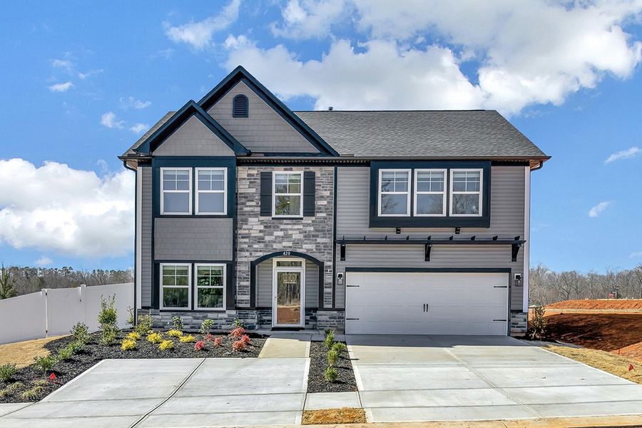 Representative exterior photo of a completed home built from the Porter II by Great Southern Homes in Cottages at Roofs Pond, West Columbia, SC (Image 28).