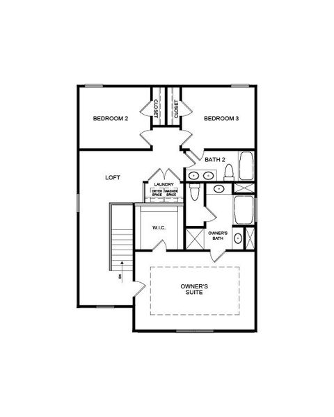 2D floor plan layout for the The Keswick by Direct Residential Communities in Neely Farm, Covington, GA (Image 8).