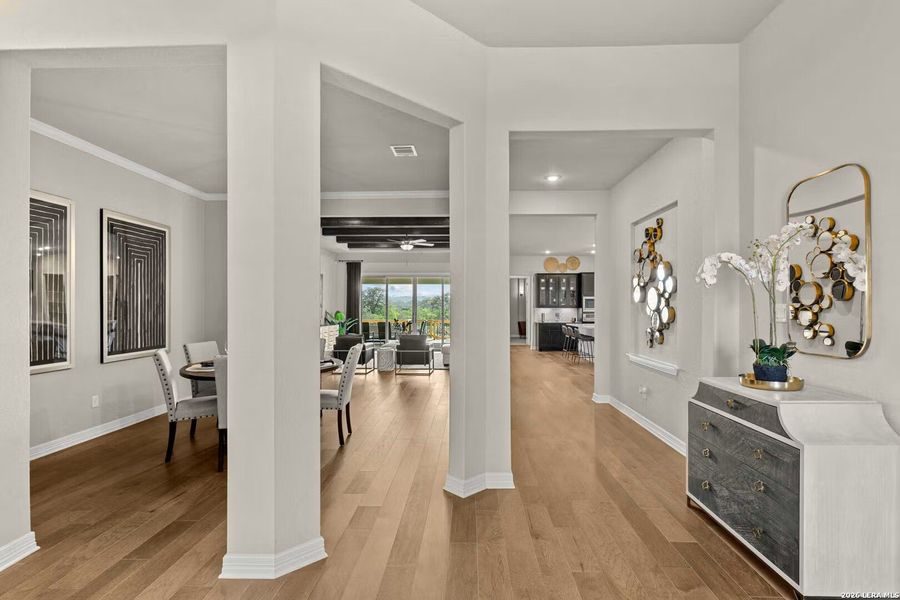Furnished interior view inside a new home in Potranco Oaks, Castroville (Image 16). Furnished interior view inside a new home in Potranco Oaks, Castroville (Image 16).