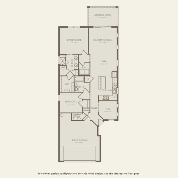 2D floor plan layout for the Contour by Del Webb in Del Webb Oak Creek, North Fort Myers, FL (Image 3).