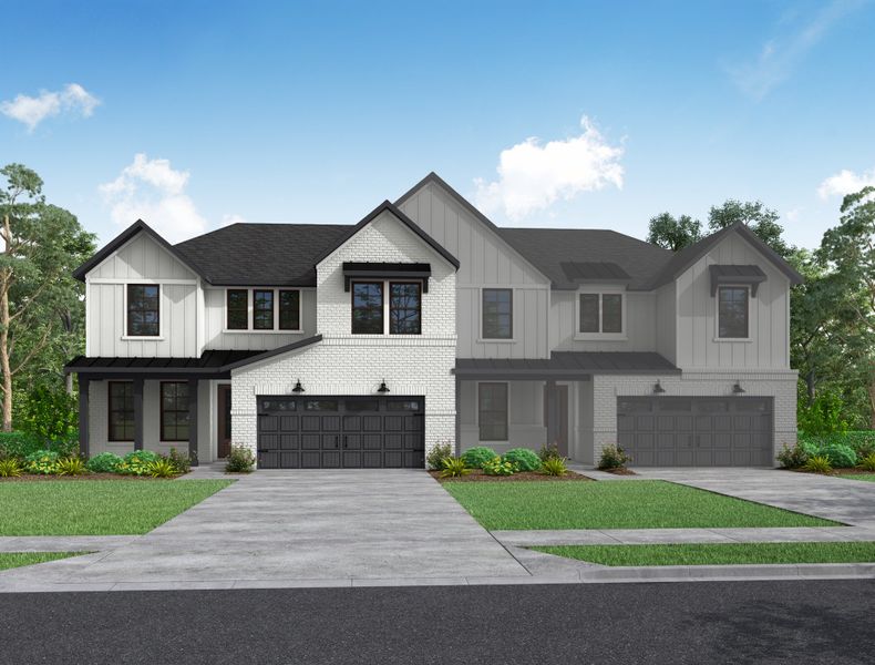 Representative exterior photo of a completed home built from the Enchante by Beazer Homes in Meridiana, Iowa Colony, TX (Image 2). Representative exterior photo of a completed home built from the Enchante by Beazer Homes in Meridiana, Iowa Colony, TX (Image 2).