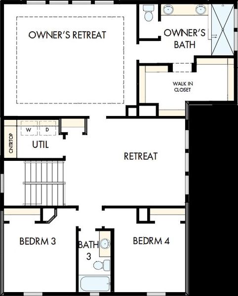 2D floor plan layout of this home in Hidden Ponds Reserve, Awendaw, SC (Image 3).