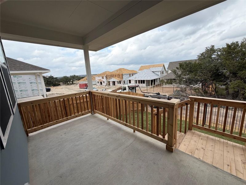 Exterior details and patio area of a home in Cannon Ranch 40s, Dripping Springs (Image 3).