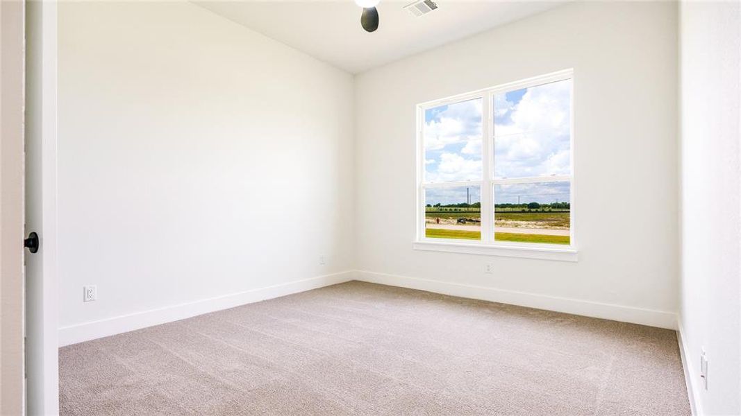 Unfurnished room with carpet and plenty of natural light