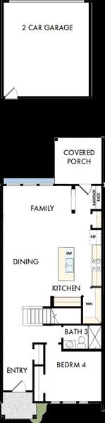 2D floor plan layout of this home in North Creek Village - Townhomes, Huntersville, NC (Image 4). 2D floor plan layout of this home in North Creek Village - Townhomes, Huntersville, NC (Image 4).