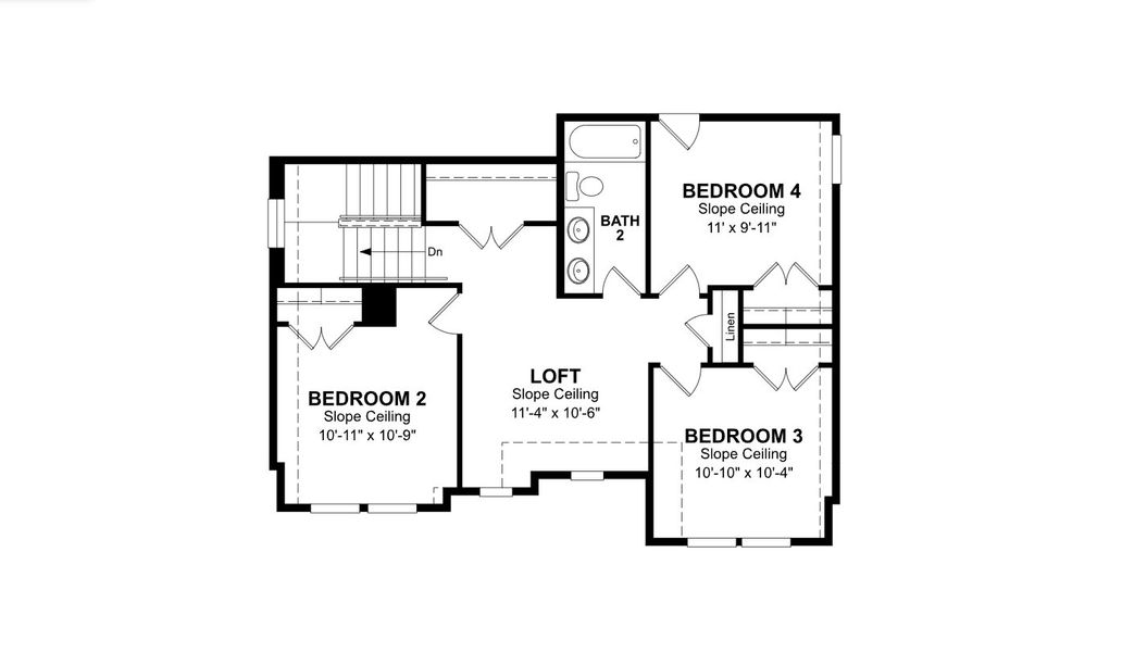2D floor plan layout for the Meridian by Beazer Homes in Copia Pines, Montgomery, TX (Image 5).
