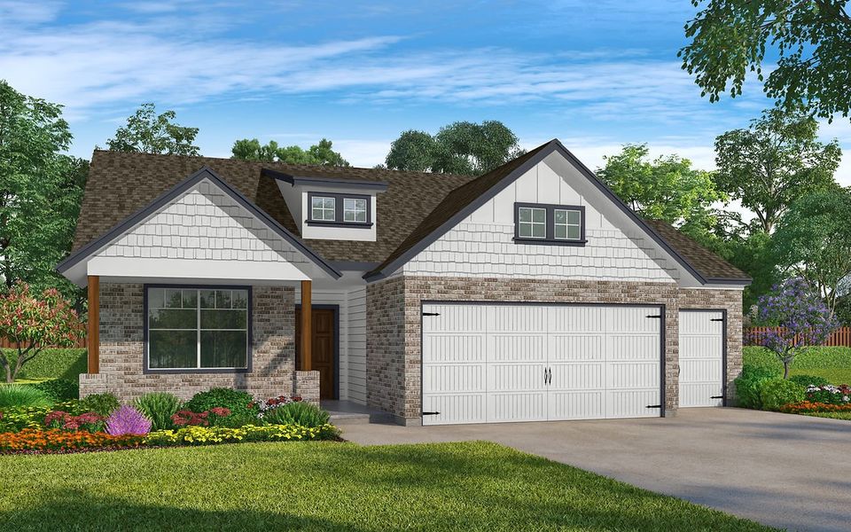 Representative exterior photo of a completed home built from the Duval by Kendall Homes in River Ranch, Dayton, TX (Image 6).