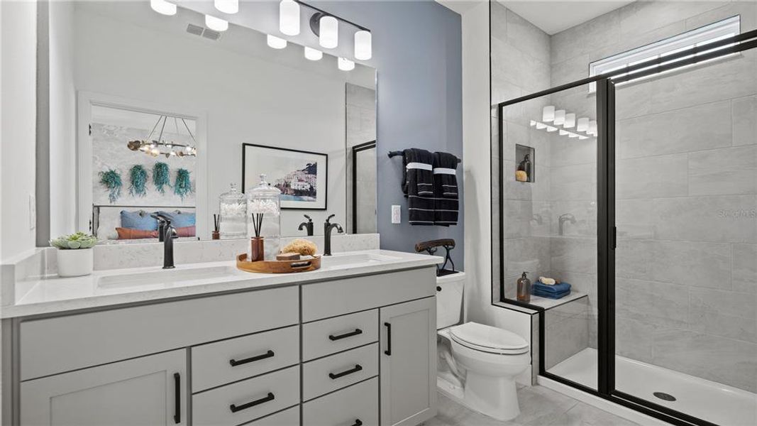 Furnished interior view inside a new home in Parkview at Hamlin, Winter Garden (Image 52).